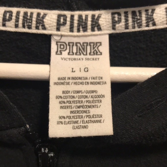 COPY - VS Pink hoodie. Missing hood string. Black. Size large. - Picture 3 of 3